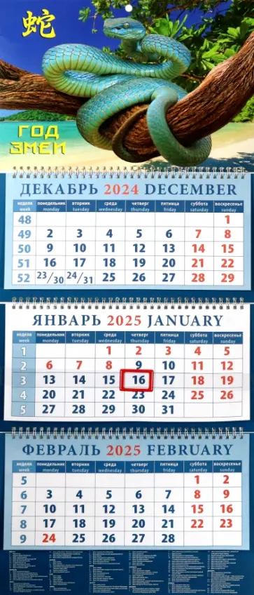 Календарь квартальный на 2025 год Год змеи Календарь квартальный на 2025 год Год змеи обложка книги