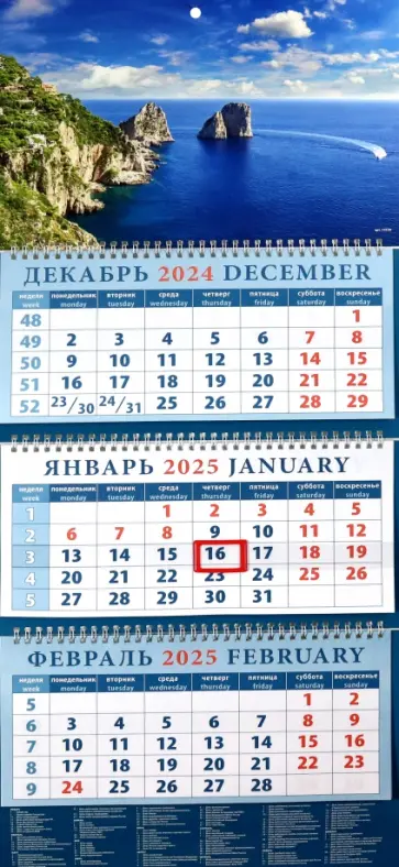 Календарь квартальный на 2025 год Морской вид Календарь квартальный на 2025 год Морской вид обложка книги