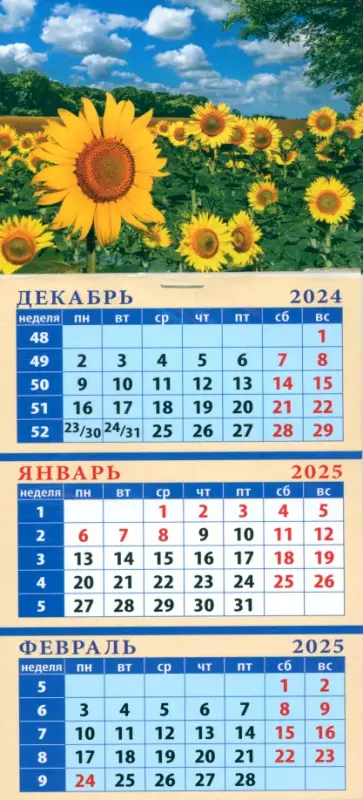 Календарь квартальный на магните на 2025 год Пейзаж с подсолнухами Календарь квартальный на магните на 2025 год Пейзаж с подсолнухами обложка книги