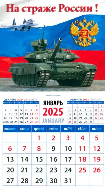 Календарь на магните на 2025 год На страже России! обложка книги