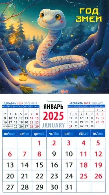 Календарь на магните на 2025 год Год змеи обложка книги