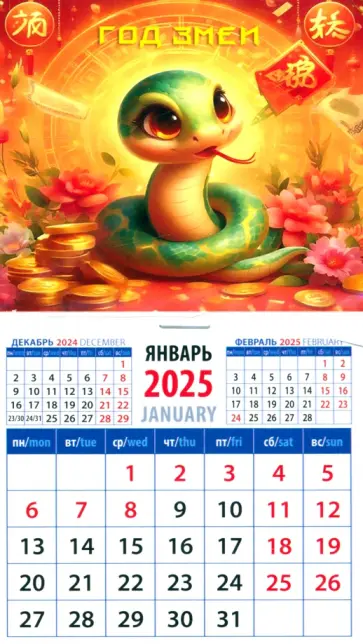 Календарь на магните на 2025 год Год змеи Календарь на магните на 2025 год Год змеи обложка книги