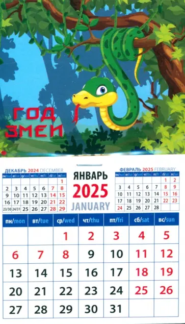 Календарь на магните на 2025 год Год змеи обложка книги