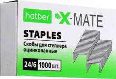 Скобы для степлера X-Mate №24/6, 1000 скоб, 6 мм обложка книги