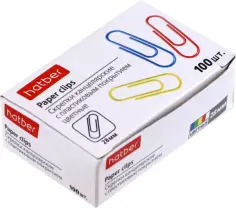 Скрепки канцелярские, цветные, 28 мм, 100 штук обложка книги