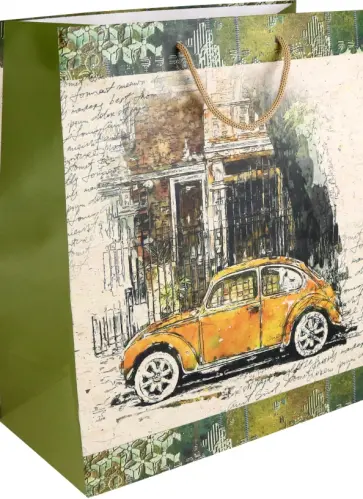 Пакет подарочный Ретро автомобиль обложка книги