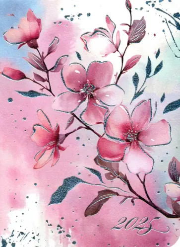 Ежедневник датированный на 2025 год Сакура, 176 листов, А6+ Ежедневник датированный на 2025 год Сакура, 176 листов, А6+ обложка книги