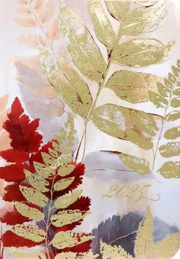 Ежедневник датированный на 2025 год Листья, 176 листов, А6+ Ежедневник датированный на 2025 год Листья, 176 листов, А6+ обложка книги