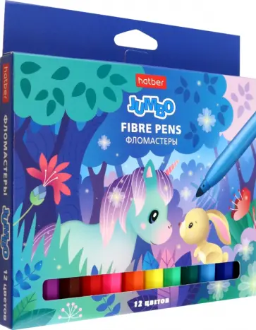 Фломастеры Jumbo, 12 цветов обложка книги
