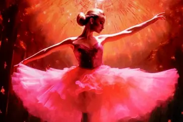 Алмазная мозаика на подрамнике Балерина в розовом платье, частичная выкладка обложка книги