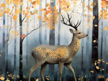 Картина по номерам с золотом на подрамнике Лесной Олень обложка книги