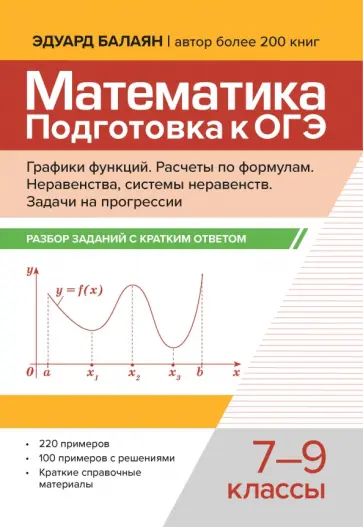 Эдуард Балаян - Математика. Подготовка к ОГЭ. Графики функций. 7-9 классы Эдуард Балаян - Математика. Подготовка к ОГЭ. Графики функций. 7-9 классы обложка книги