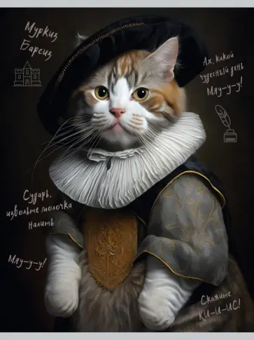 Тетрадь для конспектов Пушистые аристократы, 96 листов, клетка, А4 обложка книги