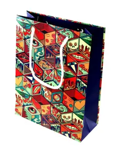 Пакет подарочный матовый Кубический орнамент обложка книги