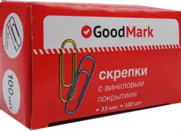 Скрепки, 33 мм, 100 штук, ассорти, круглые Скрепки, 33 мм, 100 штук, ассорти, круглые обложка книги