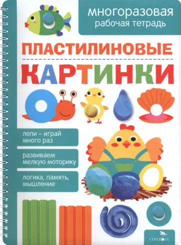 Пластилиновые картинки. Многоразовые рабочие тетради обложка книги