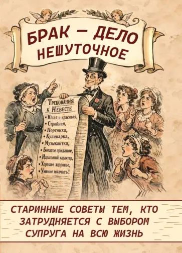 Брак - дело нешуточное. Старинные советы тем, кто затрудняется с выбором супруга на всю жизнь обложка книги