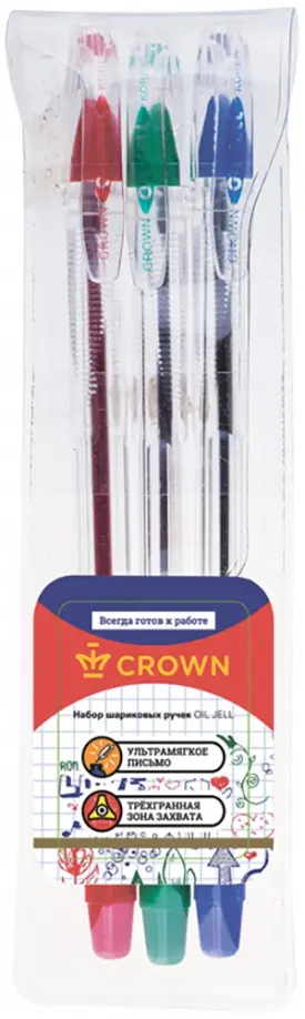Шариковые ручки Oil Jell, 3 цвета, на масляной основе Шариковые ручки Oil Jell, 3 цвета, на масляной основе обложка книги