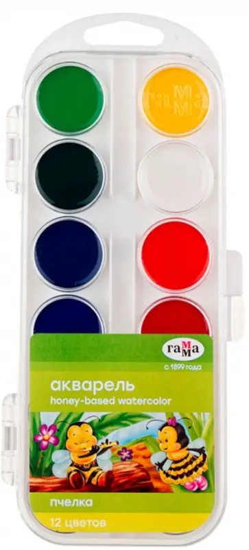 Краски акварель "Пчелка", 12 цветов (212040) Краски акварель "Пчелка", 12 цветов (212040) обложка книги