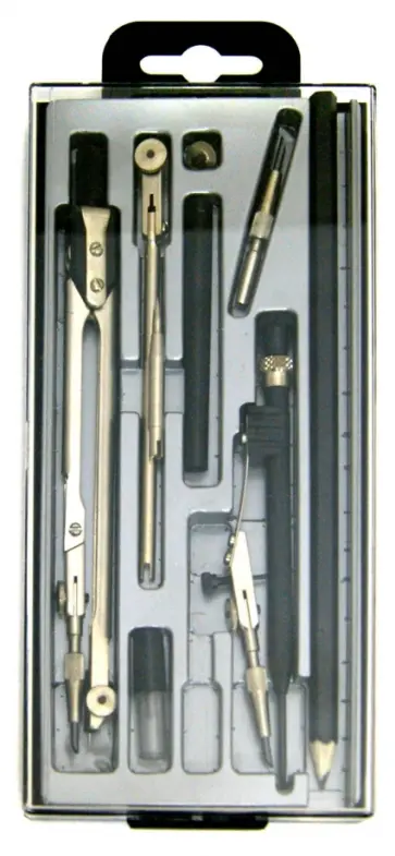 Набор чертежный из 9 предметов в пластиковом пенале (НЧ-9-70-60) обложка книги