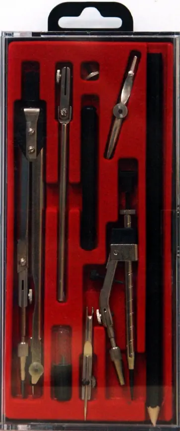 Набор чертежный 9 предметов (НЧ9-80-60) пластиковый пенал обложка книги