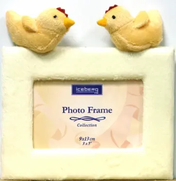 Фоторамка с игрушкой PL 6309-chicken (цыпленок), ткань обложка книги