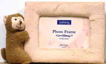 Фоторамка с игрушкой PL 6309-monkey (обезьянка), ткань обложка книги