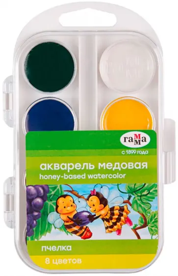 Краски акварель "Пчелка" 8 цветов (212068) Краски акварель "Пчелка" 8 цветов (212068) обложка книги