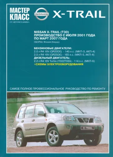 Автомобиль Nissan X-TRAIL: Руководство по эксплуатации, техническому обслуживанию и ремонту обложка книги