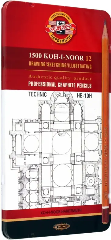 Набор карандашей чернографитных Technic, HB-10H, 12 штук обложка книги