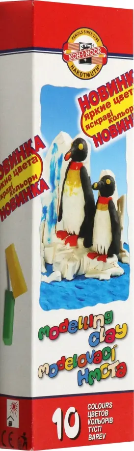 Пластилин Penguin, 10 цветов, со стеками Пластилин Penguin, 10 цветов, со стеками обложка книги