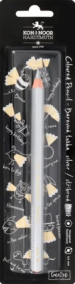 Карандаш цветной Jumbo, серебряный обложка книги