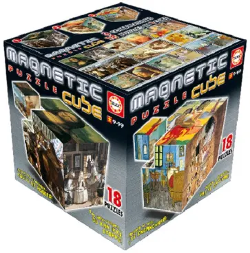 Магнитные кубики-пазлы "Картины" (27 кубиков, 18 пазлов) (14101) обложка книги