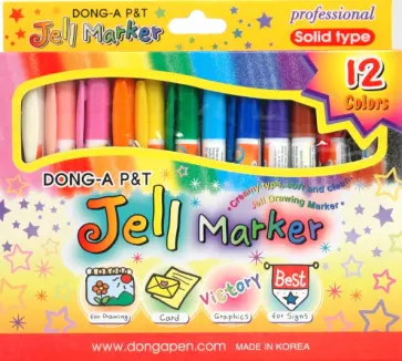 Мелки гелевые 12 цветов Jell Markers (JE100-12) обложка книги