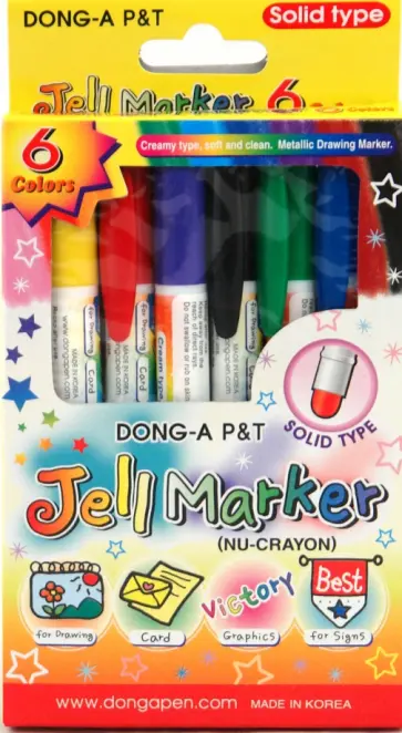 Мелки гелевые 6 цветов Jell Markers (JE100-6) обложка книги