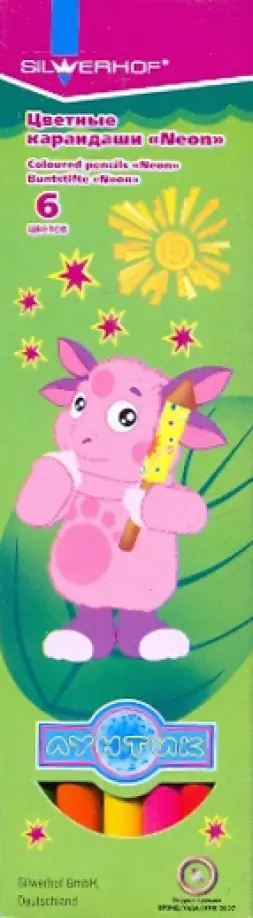 Карандаши 6 цветов (Neon) "Лунтик" (130628-08) обложка книги