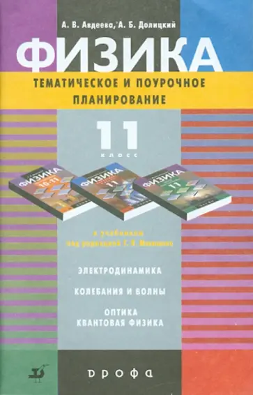 Авдеева, Долицкий - Физика. 11 класс. Поурочное и тематическое планирование к учебникам Г.Я. Мякишева обложка книги