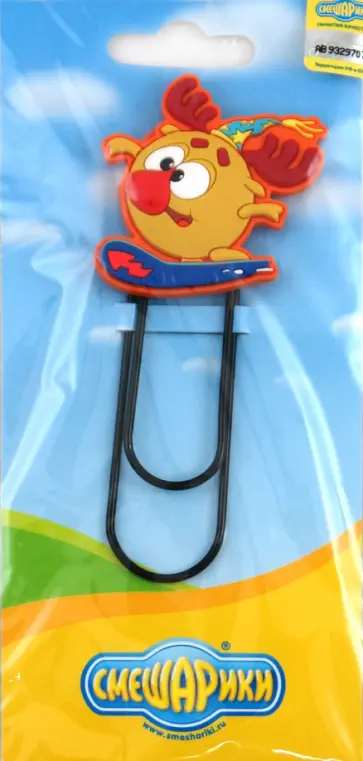 Скрепка-закладка "Лосяш на сноуборде" (FL-BKM-06) обложка книги