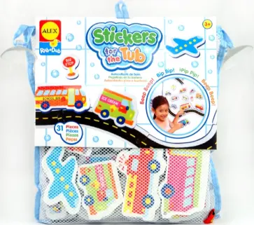 Набор фигурок-стикеров для ванны "Транспорт" (27 штук) (804W) обложка книги