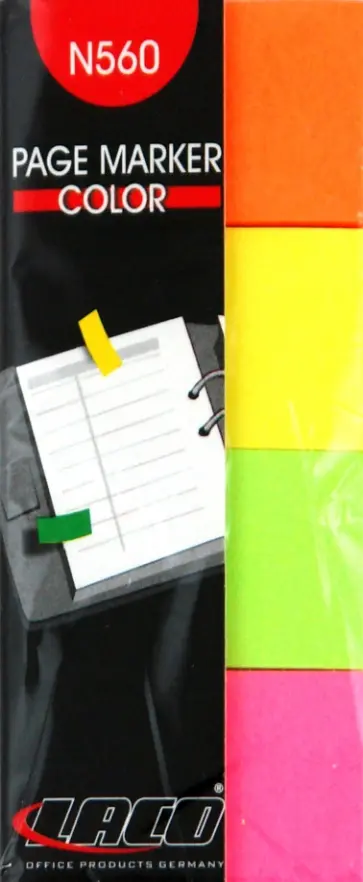 Закладки 4 цвета по 40 листов, 20х50 мм  (№560) обложка книги