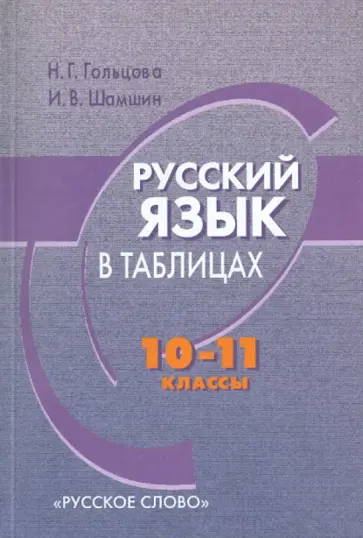 Гольцова, Шамшин - Русский язык в таблицах. 10-11 классы обложка книги