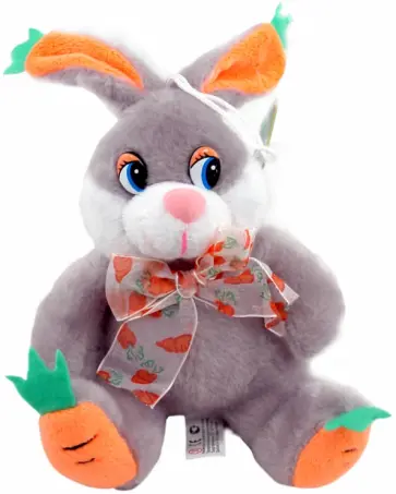 Зайчик с морковкой на ушах и бантом (91265в) обложка книги