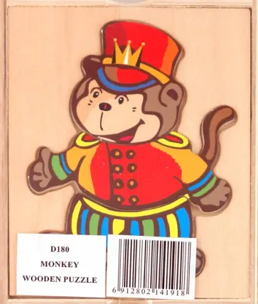 Деревянный пазл "Обезьянка" (D180) обложка книги