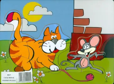 Деревянный пазл "Кот и мышонок" (DE27) обложка книги