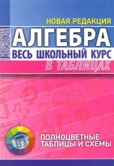 Алгебра. Весь школьный курс в таблицах обложка книги
