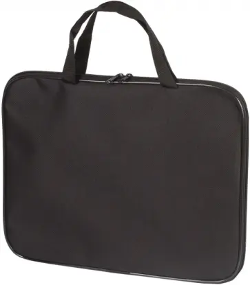 Папка на молнии, с ручками, А4, черная обложка книги