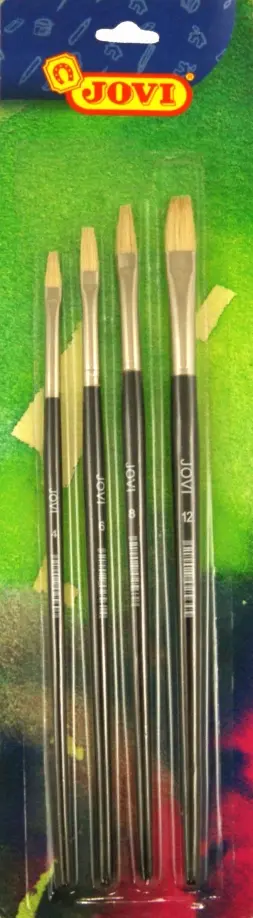 Набор кистей 4 штуки, щетина № 4, 6, 8, 12 (8386) обложка книги