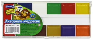 Краски акварельные медовые"Веселые зверята", 12 цветов (FA-112-An) Краски акварельные медовые"Веселые зверята", 12 цветов (FA-112-An) обложка книги