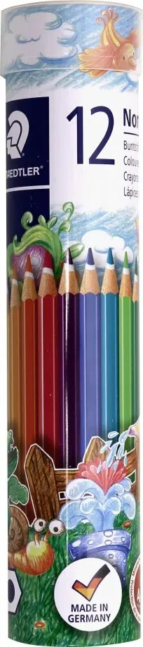 Карандаши цветные "Noris Club" в металлическом тубусе (12 цветов) (144 NMD12) обложка книги