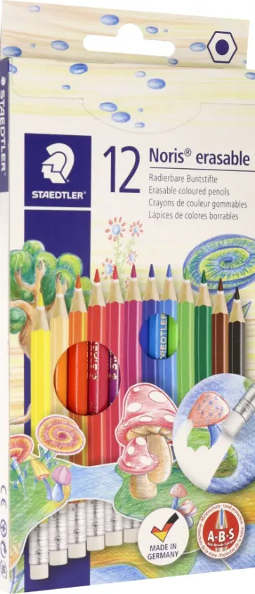 Карандаши Noris Club, 12 цветов, с ластиком обложка книги